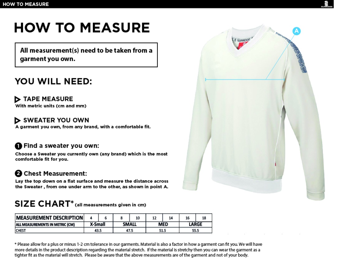 HOGHTON CC BLAST LONG SLEEVE WOMEN'S SWEATER - Ivory - Size Guide