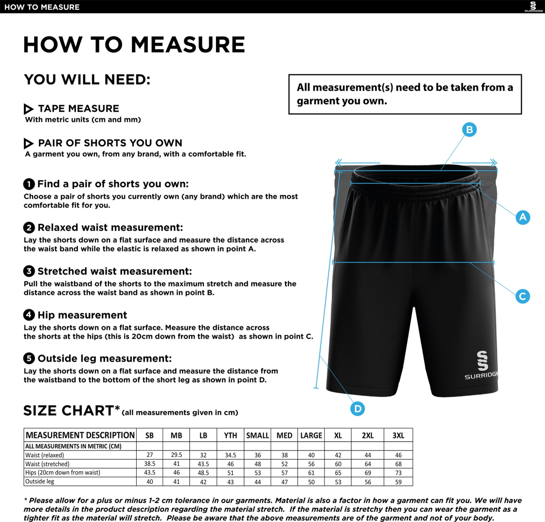 Hoghton CC Blade Shorts - Size Guide